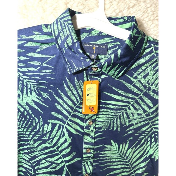 Margaritaville Casual Button Down Collared Men's Shirt Insignia Blue Palm Sz M - Picture 5 of 5